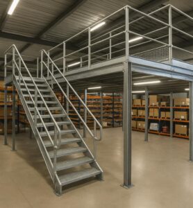 Entreplanta industrial dentro de una nave