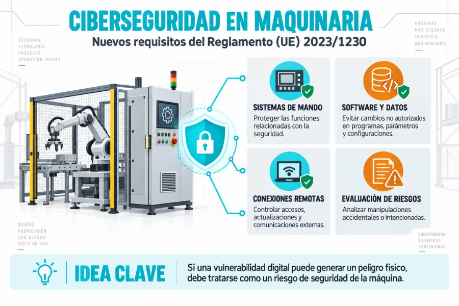 Nuevos requisitos de ciberseguridad en maquinaria industrial